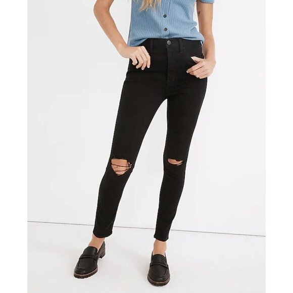 NWOT Madewell 10" High-Rise Roadtripper Supersoft Knee-Rip Davie Wash Jeans 26 - Picture 1 of 9
